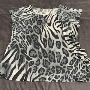 “PLUS SIZE ANIMAL PRINT BLOUSE”